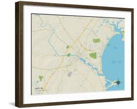 Political Map of Saco, ME-null-Framed Art Print