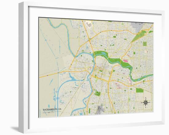 Political Map of Sacramento, CA-null-Framed Art Print