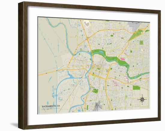Political Map of Sacramento, CA-null-Framed Art Print
