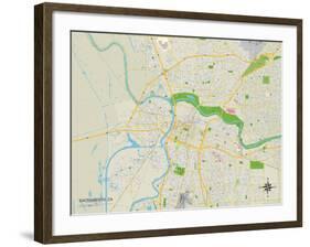 Political Map of Sacramento, CA-null-Framed Art Print