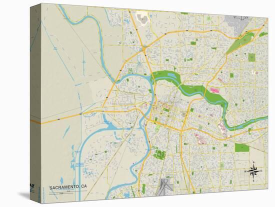 Political Map of Sacramento, CA-null-Stretched Canvas