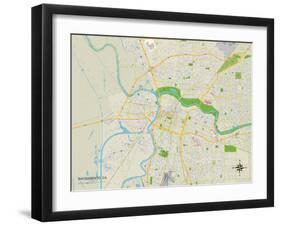 Political Map of Sacramento, CA-null-Framed Art Print