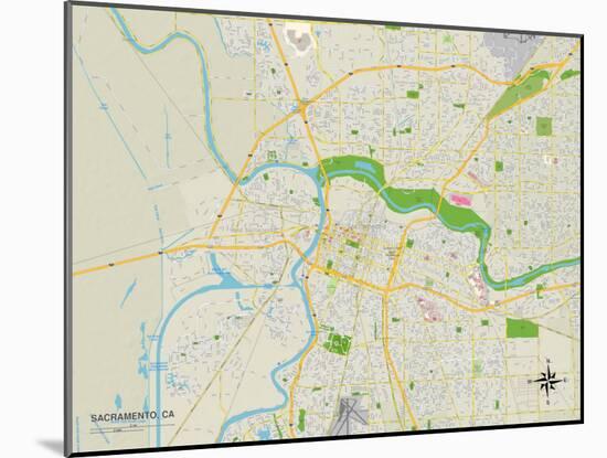 Political Map of Sacramento, CA-null-Mounted Art Print