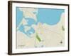 Political Map of Sag Harbor, NY-null-Framed Art Print