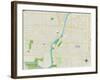 Political Map of Saginaw, MI-null-Framed Art Print