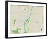 Political Map of Saginaw, MI-null-Framed Art Print