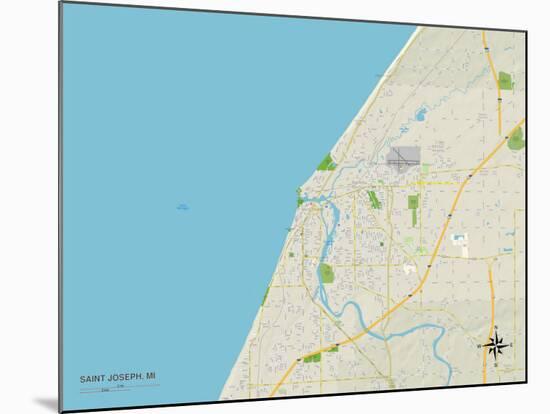 Political Map of Saint Joseph, MI-null-Mounted Art Print