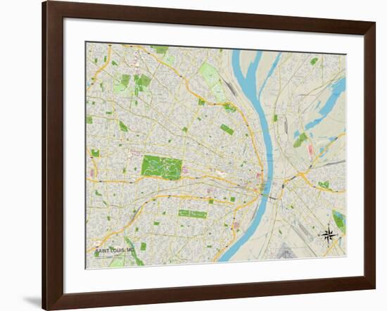 Political Map of Saint Louis, MO-null-Framed Art Print