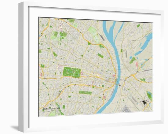 Political Map of Saint Louis, MO-null-Framed Art Print