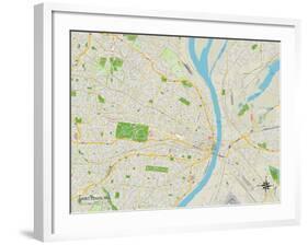 Political Map of Saint Louis, MO-null-Framed Art Print