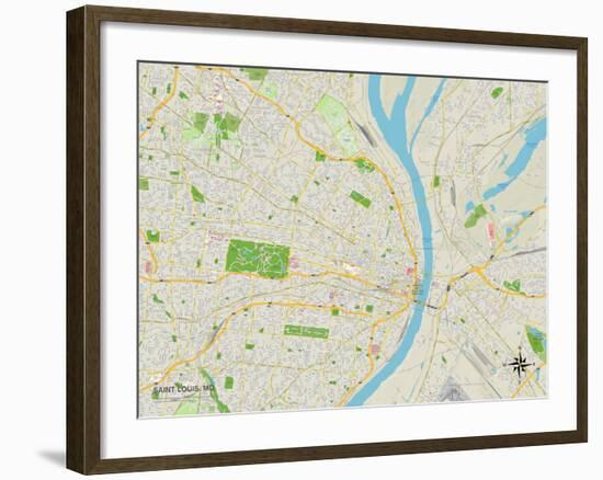 Political Map of Saint Louis, MO-null-Framed Art Print