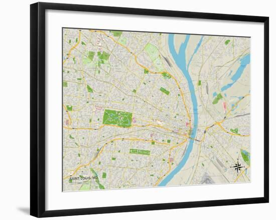 Political Map of Saint Louis, MO-null-Framed Art Print