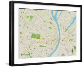 Political Map of Saint Louis, MO-null-Framed Art Print