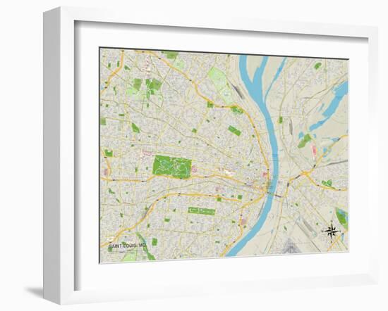 Political Map of Saint Louis, MO-null-Framed Art Print