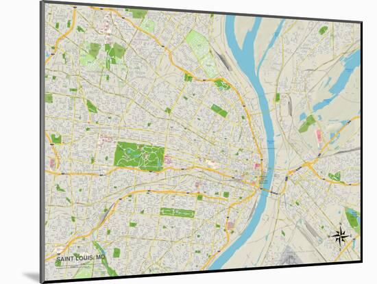 Political Map of Saint Louis, MO-null-Mounted Art Print