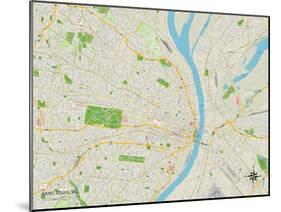 Political Map of Saint Louis, MO-null-Mounted Art Print