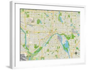 Political Map of Saint Paul, MN-null-Framed Art Print