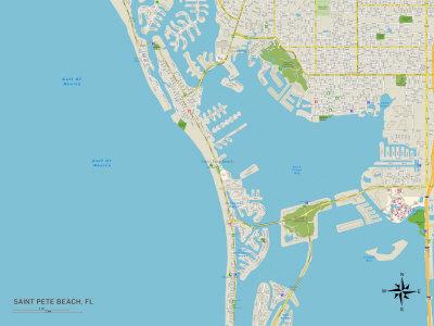 Map Of St Pete Beach Florida Political Map Of Saint Pete Beach, Fl' Posters | Allposters.com