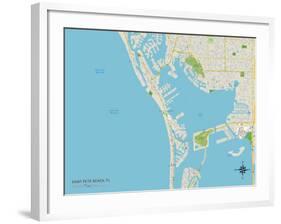 Political Map of Saint Pete Beach, FL-null-Framed Art Print