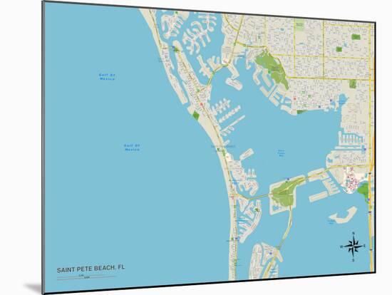 Political Map of Saint Pete Beach, FL-null-Mounted Art Print