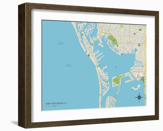 Political Map of Saint Pete Beach, FL-null-Framed Art Print