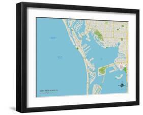 Political Map of Saint Pete Beach, FL-null-Framed Art Print