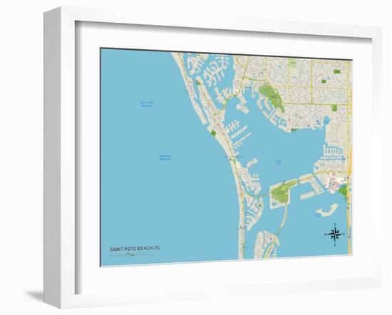 Political Map of Saint Pete Beach, FL-null-Framed Art Print