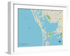 Political Map of Saint Pete Beach, FL-null-Framed Art Print