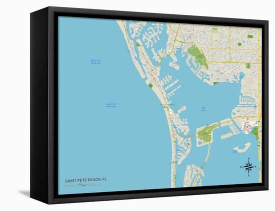 Political Map of Saint Pete Beach, FL-null-Framed Stretched Canvas