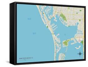 Political Map of Saint Pete Beach, FL-null-Framed Stretched Canvas