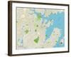 Political Map of Salem, MA-null-Framed Art Print