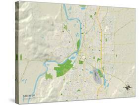 Political Map of Salem, OR-null-Stretched Canvas