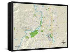 Political Map of Salem, OR-null-Framed Stretched Canvas