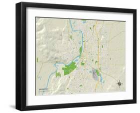 Political Map of Salem, OR-null-Framed Art Print