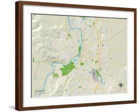 Political Map of Salem, OR-null-Framed Art Print