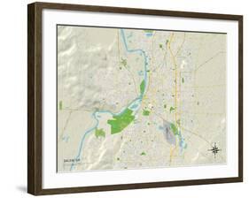 Political Map of Salem, OR-null-Framed Art Print