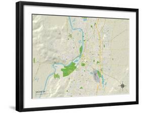 Political Map of Salem, OR-null-Framed Art Print