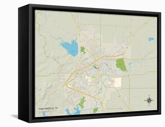 Political Map of San Angelo, TX-null-Framed Stretched Canvas