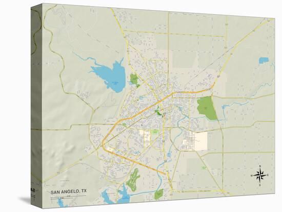 Political Map of San Angelo, TX-null-Stretched Canvas