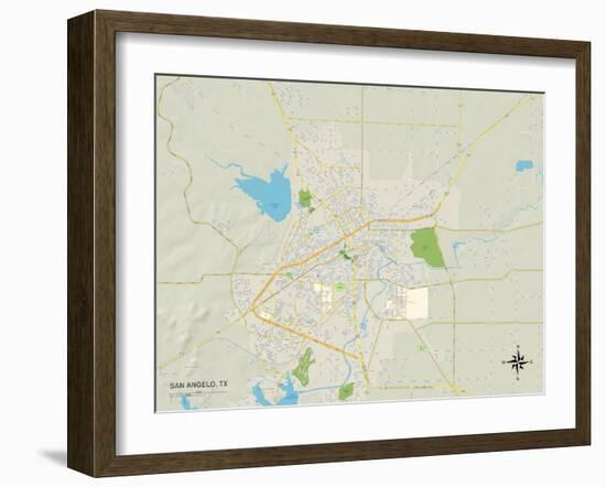 Political Map of San Angelo, TX-null-Framed Art Print