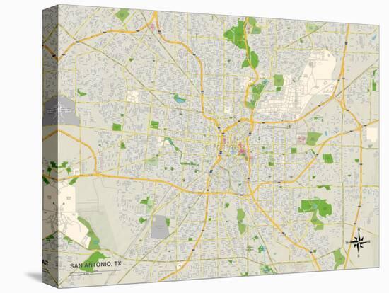 Political Map of San Antonio, TX-null-Stretched Canvas