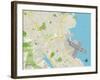 Political Map of San Bruno, CA-null-Framed Art Print