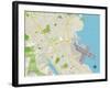 Political Map of San Bruno, CA-null-Framed Art Print