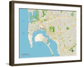 Political Map of San Diego, CA-null-Framed Art Print