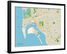 Political Map of San Diego, CA-null-Framed Art Print