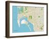 Political Map of San Diego, CA-null-Framed Art Print