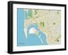 Political Map of San Diego, CA-null-Framed Art Print