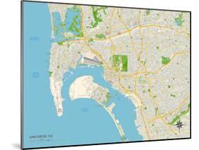 Political Map of San Diego, CA-null-Mounted Art Print
