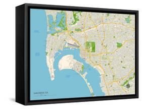 Political Map of San Diego, CA-null-Framed Stretched Canvas