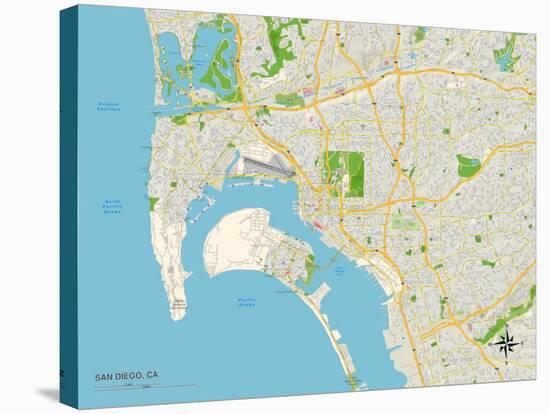 Political Map of San Diego, CA-null-Stretched Canvas